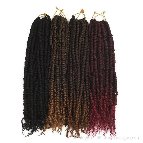 OEM 18 Inch Pre-looped Fluffy Spring Passion Crochet Synthetic Hair Bomb Twist
